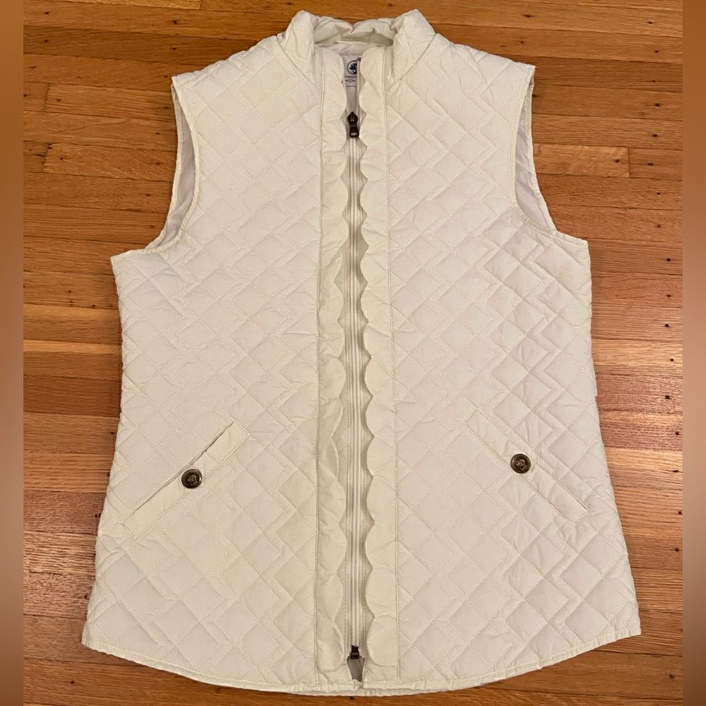 Southern Proper white quilted vest